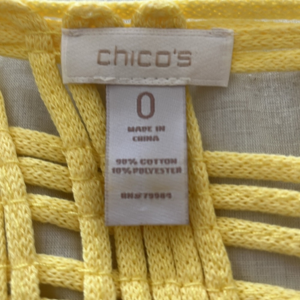 Vintage Yellow Open Weave Cardigan - Picture 7 of 7